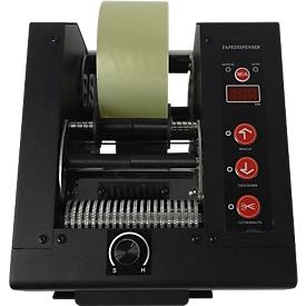 Plakbandafroller H700, automatisch, voor rollen met Ø 300 x B 8-80 mm, 150 mm/s, staal, zwart