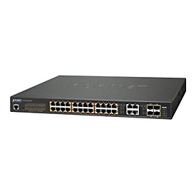 PLANET GS-4210-24UP4C - Switch - managed - 24 x 10/100/1000 (UPOE) + 4 x Kombi-Gigabit-SFP - Desktop, an Rack montierbar - UPOE (600 W)