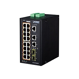 PLANET IGS-20160HPT - Switch - L3 - managed - 16 x 10/100/1000 (PoE+) + 2 x 10/100/1000 + 2 x SFP - an DIN-Schiene montierbar, wandmontierbar