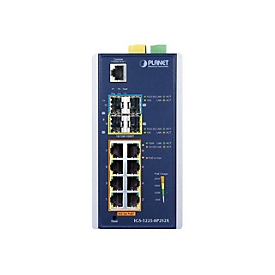 PLANET IGS-5225-8P2S2X - Switch - L3 - managed - 8 x 10/100/1000 (PoE+) + 2 x SFP + 2 x 10 Gigabit SFP+ - an DIN-Schiene montierbar, wandmontierbar