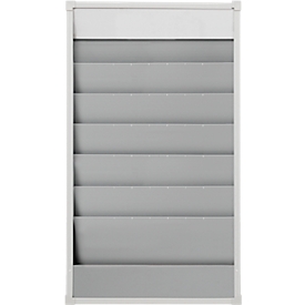 Planificateur d'atelier Eichner, 2 voies, 6 rails, pour jusqu'à 12 pochettes de commande de format A4, L 554 x H 900 mm, plastique, gris
