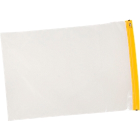 Planschutztasche Eichner, gelber Gleitverschluss, Polyethylen transparent, Format A3