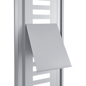 Plaque d'écriture/porte-brochures pour le poste d'hygiène modulaire Basic, L 220 x P 180 x H 300 mm, acier, aluminium blanc. RAL 9006