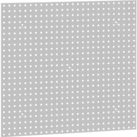 Plaque perforée WFI, montage mural, dimensions des trous 9 x 9 mm &amp; distance entre les trous 38 mm, L 988 x H 910 mm, tôle d'acier, gris clair RAL 7035