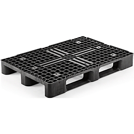 Plastic pallet, L 1200 x W 800 x H 145 mm, 4-sided insertable, 3 runners, non-slip edge, up to 5000 kg, 5 pieces, 5 pcs.