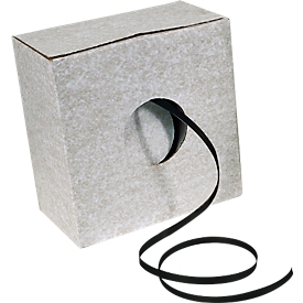 Plastic strap, in cardboard dispenser box, width 12.7 mm, 1000 m long