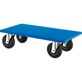 Plateau roulant 125 G4, L 600 x l. 350 mm, Ø roulettes 125 mm, capacité 200 kg