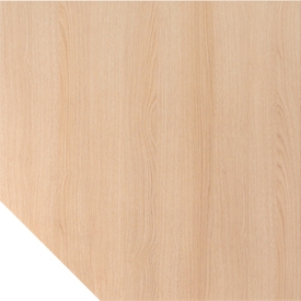 Plateau trapézoïdal Breno, plateau de liaison pour bureaux Breno, avec pied de support, L 1200 x l 1200 mm, panneau de particules, chêne/argenté