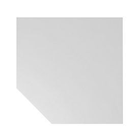 Plateau trapézoïdal JENA, pied, l. 1200 x P 1200 x H 720 mm, armature chromée, gris clair