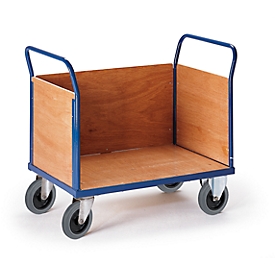Plateauwagen met 3 wanden, 1000 x 580 mm