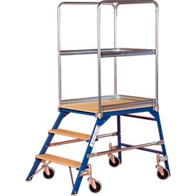 Platformladder, vrij verrijdbaar, eenzijdig, Treden beuken, m. 3, 37 kg