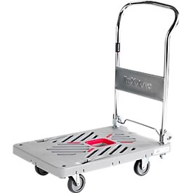 Platformwagen RuXXac Dandy, tot 180 kg, 2 zwenk- en 2 bokwielen, incl. Spannfix rubber, zonder remmen, polypropyleen