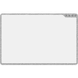 PLAYROOM Tableau blanc PLAYBOARD, acier émaillé e3, blanc, cadre en PET recyclé gris, L 750 x H 500 mm