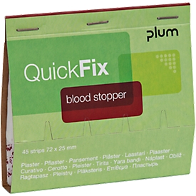 Pleisterstrips QuickFix Blood Stopper, navulpak voor dispensers, met alginaatvezels, 6 x 45 st.