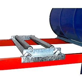 Plug-in roller support for Bauer drum racks type 3000 series, steel, for 1 x 60 l drum