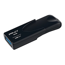 PNY Attache 4 - 16 Go - USB Type-A - 3.2 Gen 1 (3.1 Gen 1) - 80 Mo/s - Sans capuchon - Noir