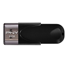 PNY Attaché 4 2.0 64GB - 64 Go - USB Type-A - 2.0 - 25 Mo/s - Casquette - Noir