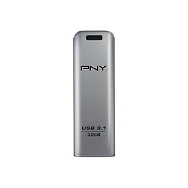 PNY FD32GESTEEL31G-EF - 32 Go - 3.2 Gen 1 (3.1 Gen 1) - 20 Mo/s - Slide - Acier inoxydable