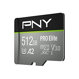 PNY PRO Elite - Flash-Speicherkarte (microSDXC-an-SD-Adapter inbegriffen)