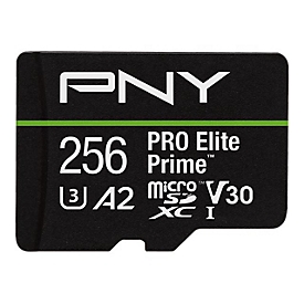 PNY PRO Elite Prime - Flash-Speicherkarte - 256 GB - A2 / Video Class V30 / UHS-I U3 / Class10 - microSDXC UHS-I