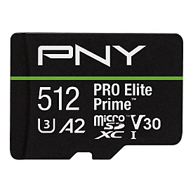 PNY PRO Elite Prime - Flash-Speicherkarte - 512 GB - A2 / Video Class V30 / UHS-I U3 / Class10 - microSDXC UHS-I