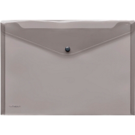 Poche pour documents FolderSys, format A4 paysage, fermeture à bouton-pression, PP, fumée transparent