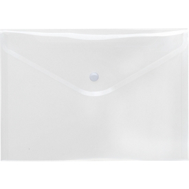 Poche pour documents FolderSys, format A5 paysage, fermeture à bouton-pression, PP, sans couleur transparent
