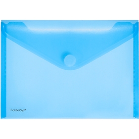 Poche pour documents FolderSys, format A5 paysage, fermeture velcro, PP, bleu