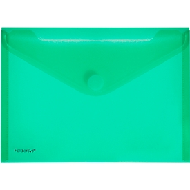 Poche pour documents FolderSys, format A5 paysage, fermeture velcro, PP, vert