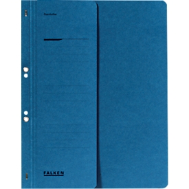 Pochette à œillets FALKEN, pour format A4, demi-rabat, 1 p., bleu