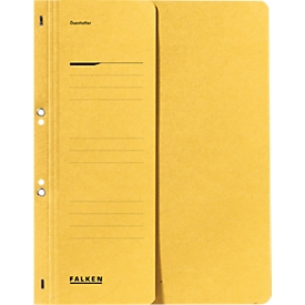 Pochette à œillets FALKEN, pour format A4, demi-rabat, 1 p., jaune