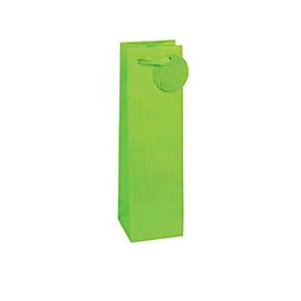 Pochette cadeau à fines rayures, pour les bouteilles, 12 x 8 x 36 cm, indéchirable, lot de 4 vert