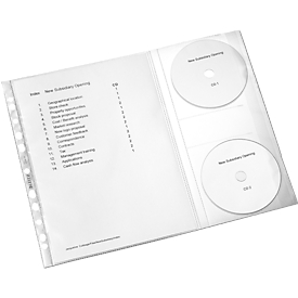 Pochette perforée avec pochette pour CD 4761 LEITZ®, format A4, ouverture supérieure, 5 p.