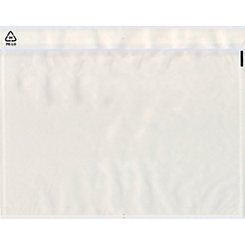 Pochette porte-documents/bulletin de livraison SecurePack Premium, C5, sans impression, autocollante, résistante à l'eau, LDPE &amp; papier kraft, transparente, 500 pièces