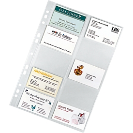 Pochette pour cartes de visite VELOFLEX, format A4, transparent, 10 p.