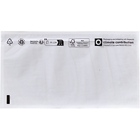 Pochette pour documents/bons de livraison SecurePack, DIN long, sans impression, autocollante, résistante à l'eau, PCR & FSC® papier kraft, transparente, 250 pièces