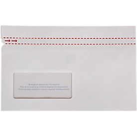 Pochette pour documents ELCO Quick Vitro C5/6 en papier, fenêtre à gauche, double fermeture autocollante, perforée, carton de 250 pièces