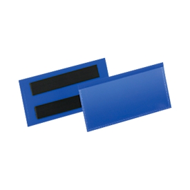 Pochettes magnétiques pour étiquettes et identification l. 100 x H 38 mm, 50 p., bleu