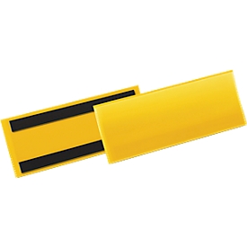 Pochettes magnétiques pour étiquettes et identification l. 210 x H 74 mm, 50 p., jaune