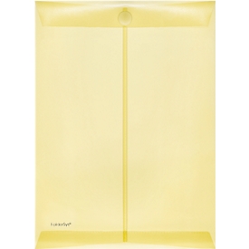 Pochettes porte documents transparentes en PP FolderSys, à fermeture par velcro, format A4 portrait, jaune, 10 pièces