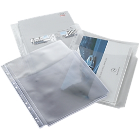 Pochettes pour documents, PP, avec ouverture semi-arrondie, 10 p.