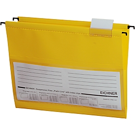 Pochettes suspendues Eichner, pour formats jusqu'à A4, PVC, 10 p., jaune