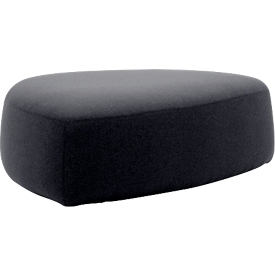 Poef GOGO Leyform, groot, ovaal, B 1240 x D 1090 x H 440 mm, met glijders, stoffen bekleding, antraciet