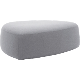 Poef GOGO Leyform, groot, ovaal, B 1240 x D 1090 x H 440 mm, met glijders, stoffen bekleding,grijs