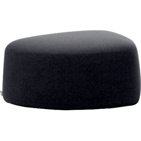 Poef GOGO Leyform, medium ovaal, B 980 x D 910 x H 440 mm, met glijders, stoffen bekleding, antraciet