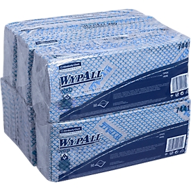 Poetsdoeken WypAll® X50, B 245 x L 416 mm, Interfold, voedselveilig, 6 x 50 stuks, blauw