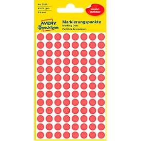 Points de marquage Avery 3589, amovible, 416 unités, Ø 8 mm, rouge