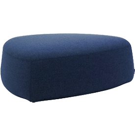 Polstermöbel Leyform GOGO Pouf, groß, oval, B 1240 x T 1090 x H 440 mm, mit Gleitern, Stoffbezug, dunkelblau