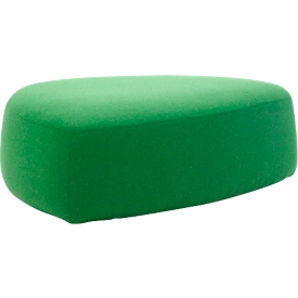 Polstermöbel Leyform GOGO Pouf, groß, oval, B 1240 x T 1090 x H 440 mm, mit Gleitern, Stoffbezug, grün