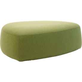 Polstermöbel Leyform GOGO Pouf, groß, oval, B 1240 x T 1090 x H 440 mm, mit Gleitern, Stoffbezug, hellgrün